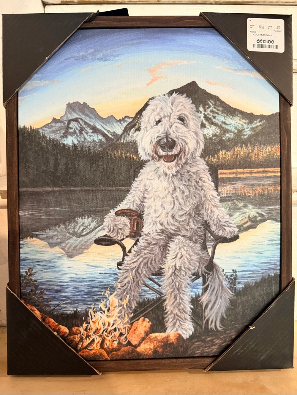 Plush White Dog Portrait Canvas - Pet Wall Art